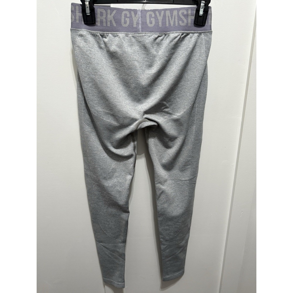Gymshark Flex Seamless‎ Leggings Grey Purple Size M Gym Yoga Compression Workout - Picture 4 of 13